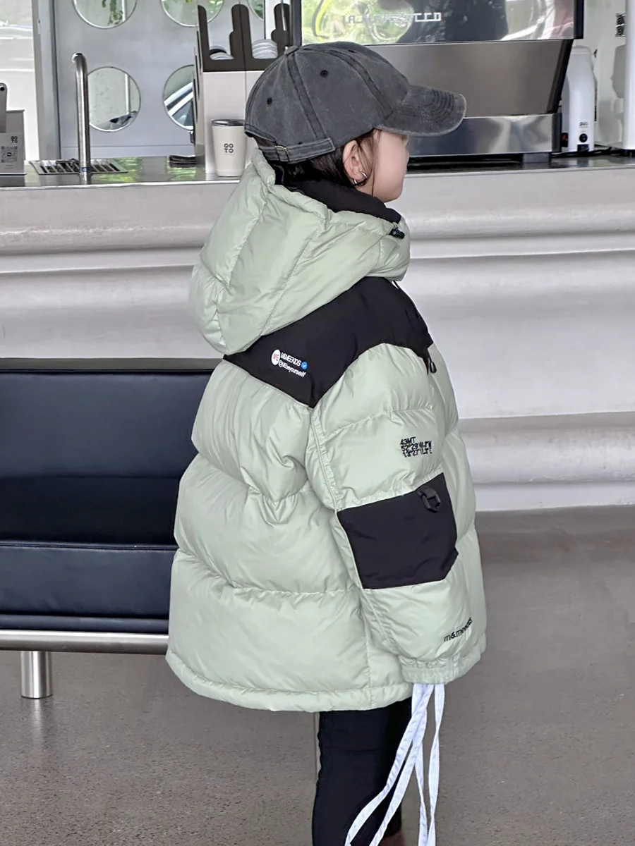 Fashion Boys Girls Duck Down Jackets Thicken Warm Hooded Coat 4-10 Years Old Children Casual Winter Parkas Snow Wear