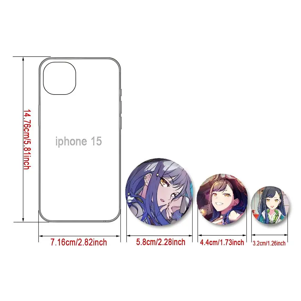 Virtual Singer An Shiraishi Badges Fashion New Hip Hop Versatile Round Metal Badge Cartoon Pin Gift Wholesale