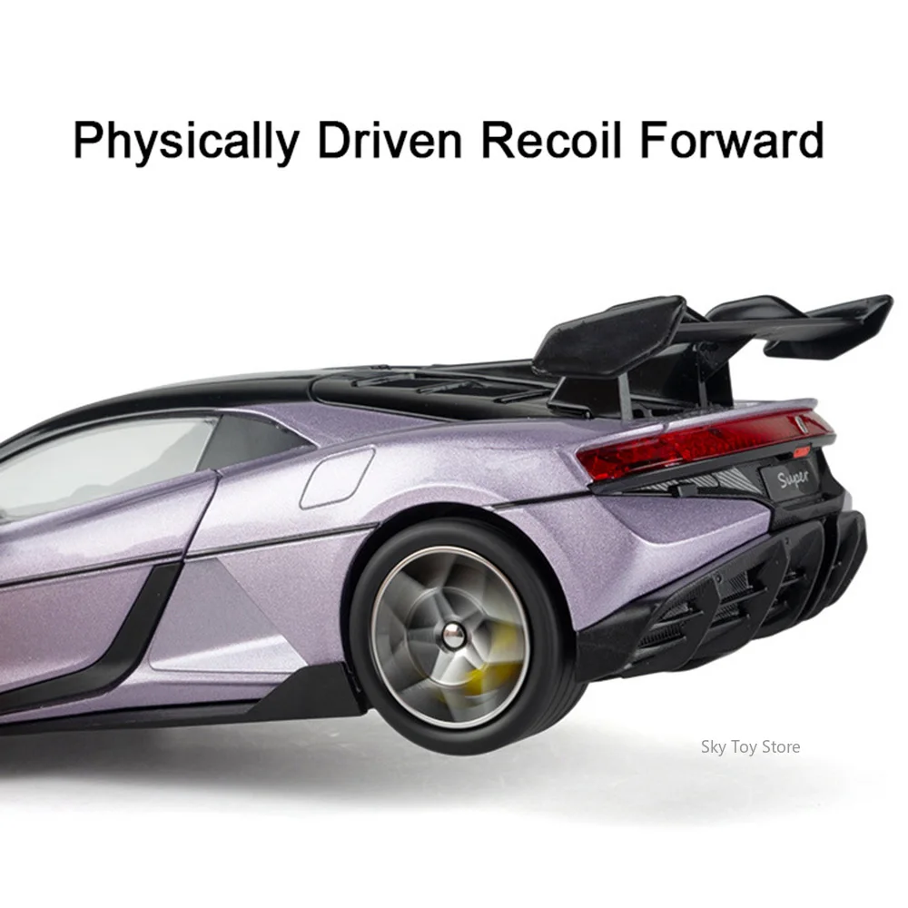 BYD Yangwang U9 Tourbillon 1:24, modèle en alliage moulé sous pression, jouets de voiture, Suspension à quatre roues, son et lumière, voiture de sport, cadeau pour ami