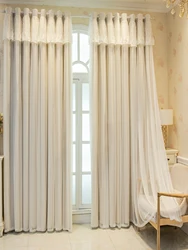 1pc Modern simple princess fan blackout living room bedroom polyester dust curtain