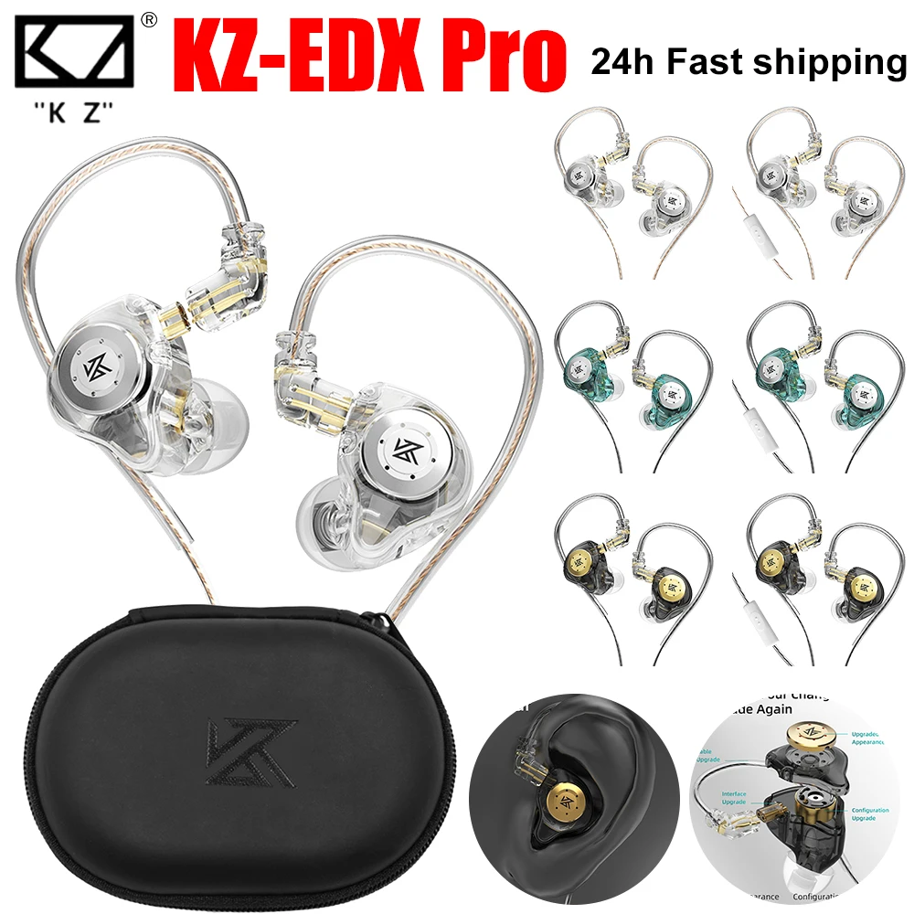 KZ-EDX pro Dynamic Earphones/Bag HIFI Bass Earbuds In Ear Monitor Sport Noise Cancelling Headset Music Headphones Gaming Headset