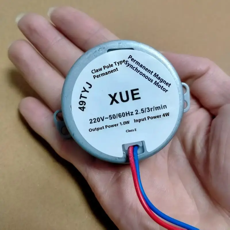 Moteur synchrone à aimant permanent à pôles à griffes 49TYJ 220V 4W pour ventilateur à tête oscillante, pièces de moteur de ventilateur électrique, 1 pièce