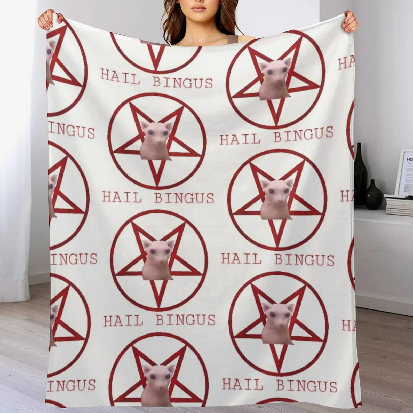 Hail Bingus Throw Blanket Cozy Light Blanket for Travel Camping Picnic
