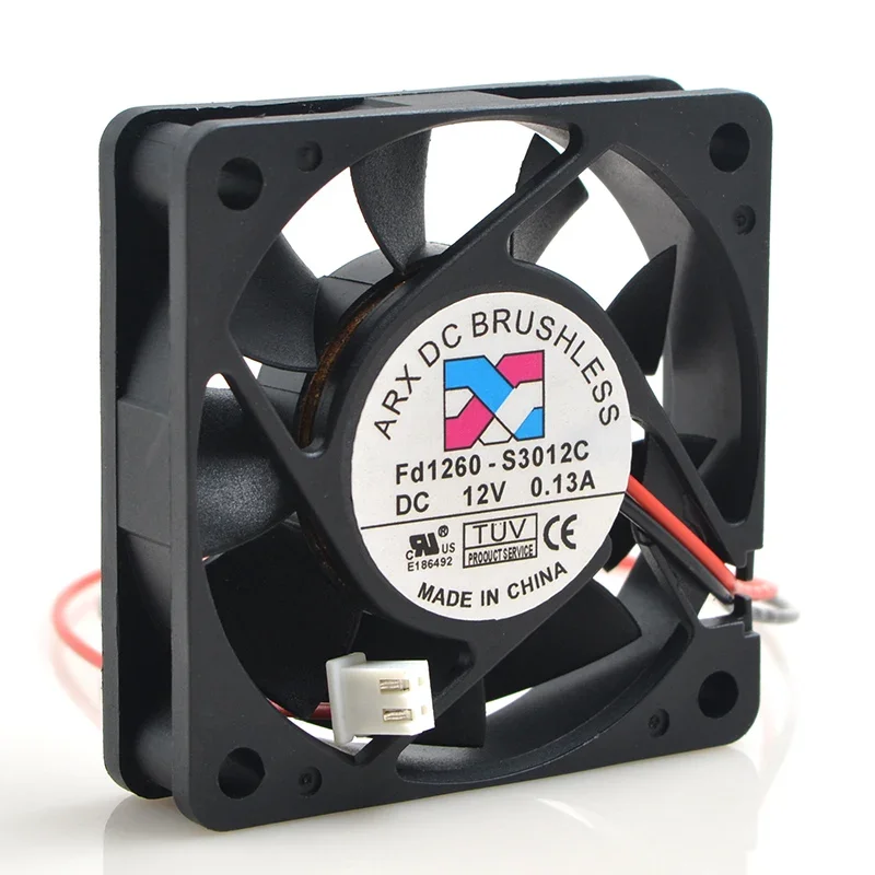 ARX FD1260-S3012C DC 12V 0.13A 60x60x15mm 2-Wire Server Cooling Fan