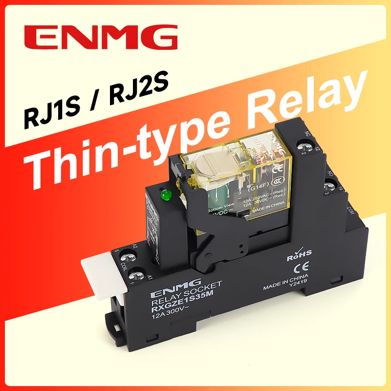 

ENMG RJ1S-CL-D24 Slim Intermediate Relay - 8-Pin, 24VDC/220VAC Coil, Compatible with IDEC RJ2S