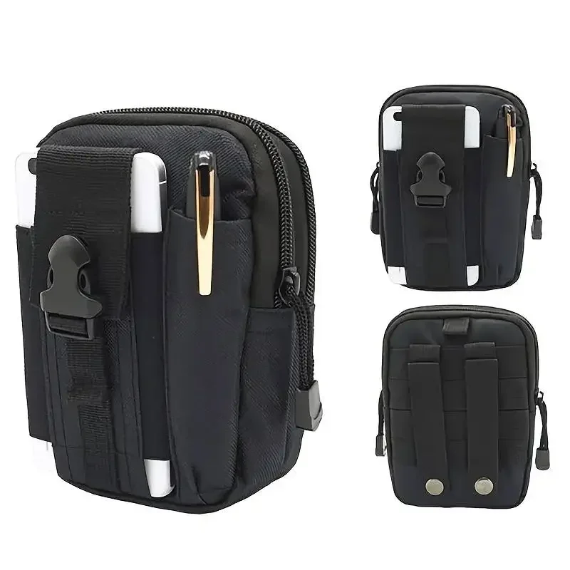 Imagem -03 - Bolsa de Cintura de Nylon Impermeável para Homens Cinto Coldre de Telefone Multifuncional Bolsa Pequena ao ar Livre Casual