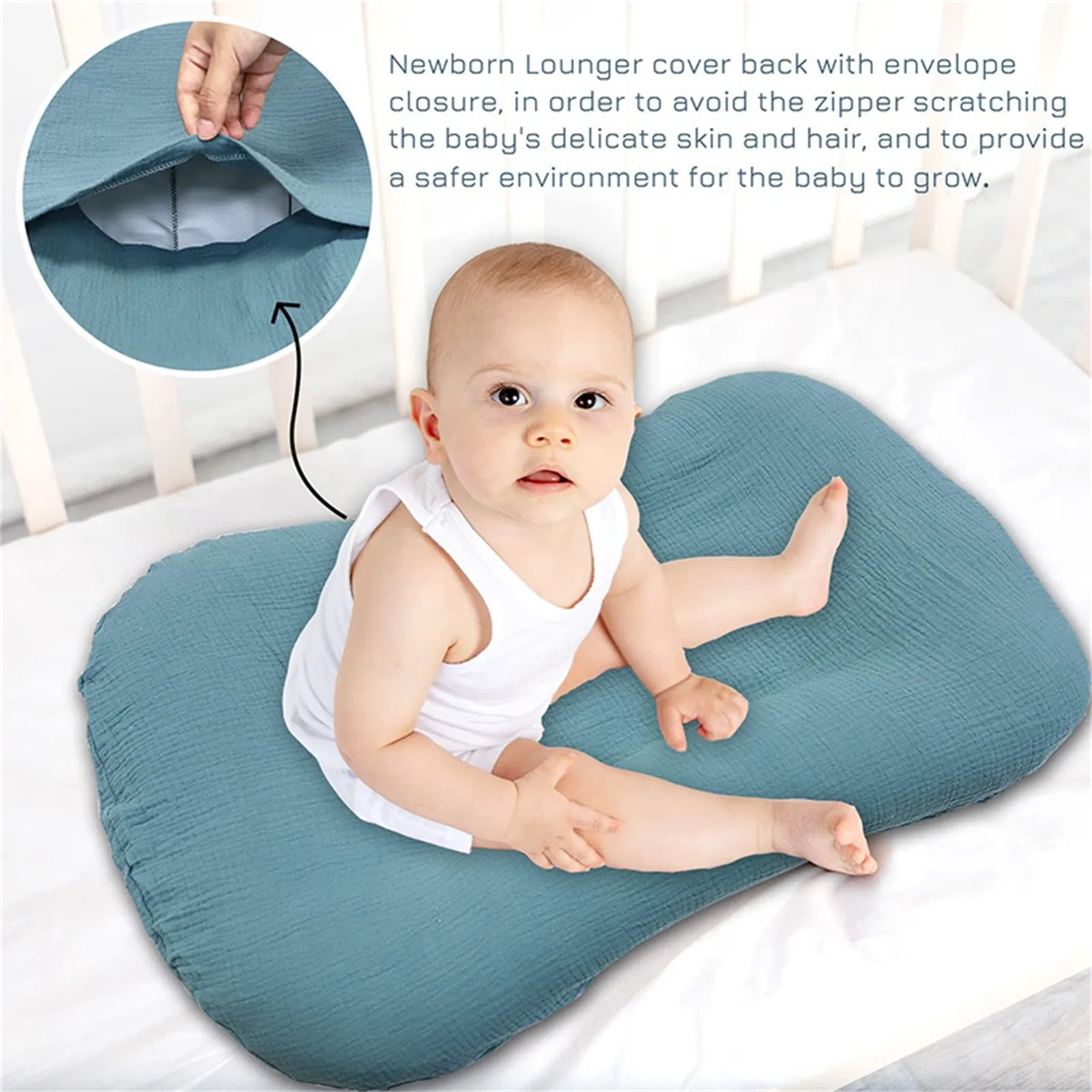 Newborn Baby Diaper Changing Pad Soft Stretchy Muslin Breathable Cover Change Table Cover For Lounger Cover Baby Lounger Cover