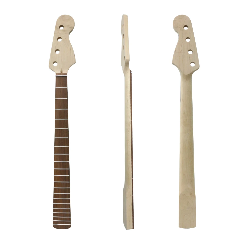 21 Fret New Bass Guitar Neck Maple Wood 30 Inch Unfinished No Inlay Truss Rod Electric Guitar Parts