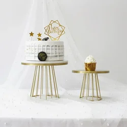 20/25cm Metal Cake Stand Wedding Gold Dessert Display Plate Birthday Party Events Decoration Food Cupcake Stands Cakes Tray