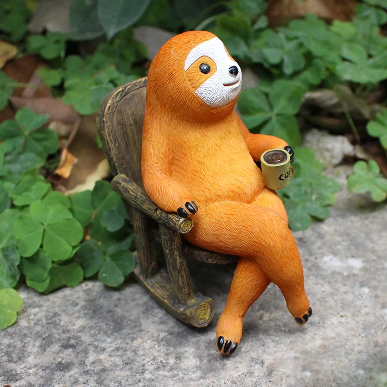 

Handmade Sloth Figurine - Unique Outdoor Decor for Porch & Backyard