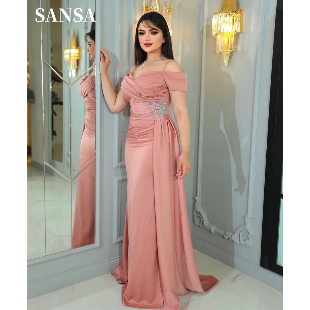 Sansa elegante Satin فساتين س카رة exquisite Pailletten Meerjungfrau Vestidos de Fiesta Gnade Seite Zug Fischschwanz Vestidos de Noche