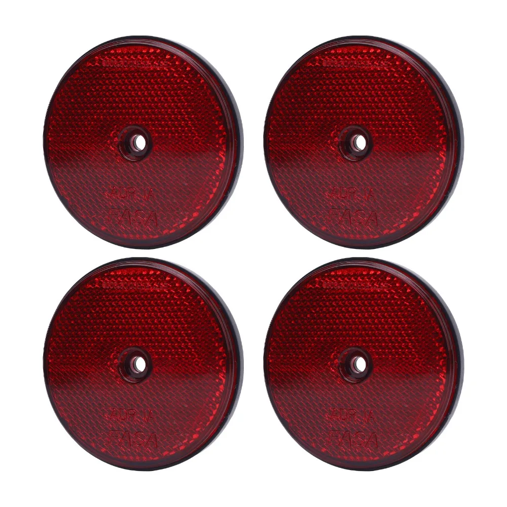 4 قطعة سلامة السيارة 72 مللي متر ضياء عاكسات السلامة المسمار جبل عاكسات الطريق المستديرة عاكسات الخلفية الأنفاق