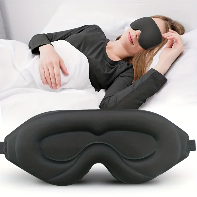 

1 pc sleep mask, 3D deep-contour eye mask, adjustable strap size, light shielding for both men and women during sleep