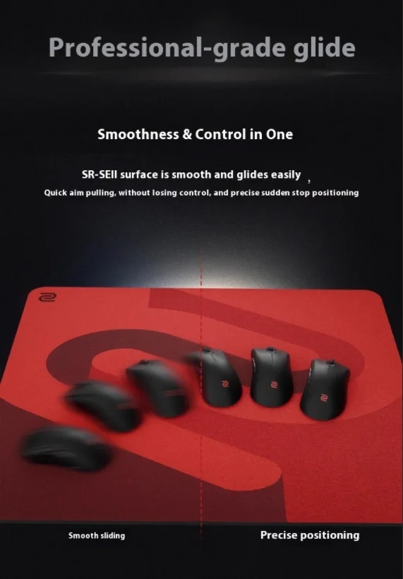 Zowie Gear G-SR-SE ROUGE لوحة ماوس ألعاب Esports الكبيرة 450x400x5mm سطح تحكم احترافي تتبع سلس قاعدة مضادة للانزلاق