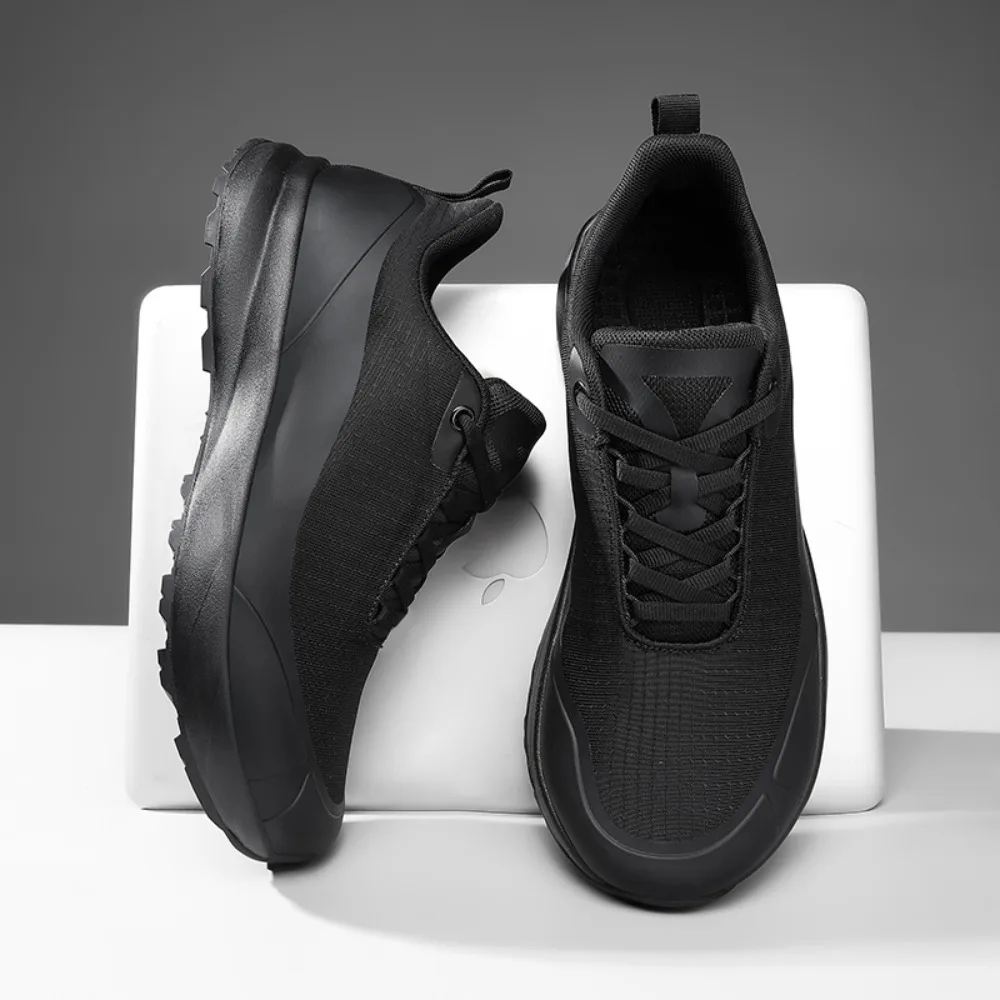 German Men's Wide Toe Running Shoes Spring Autumn Leather Surface Fleece Lined Fitness Shoes Casual Shoes Comfortable Rubber...