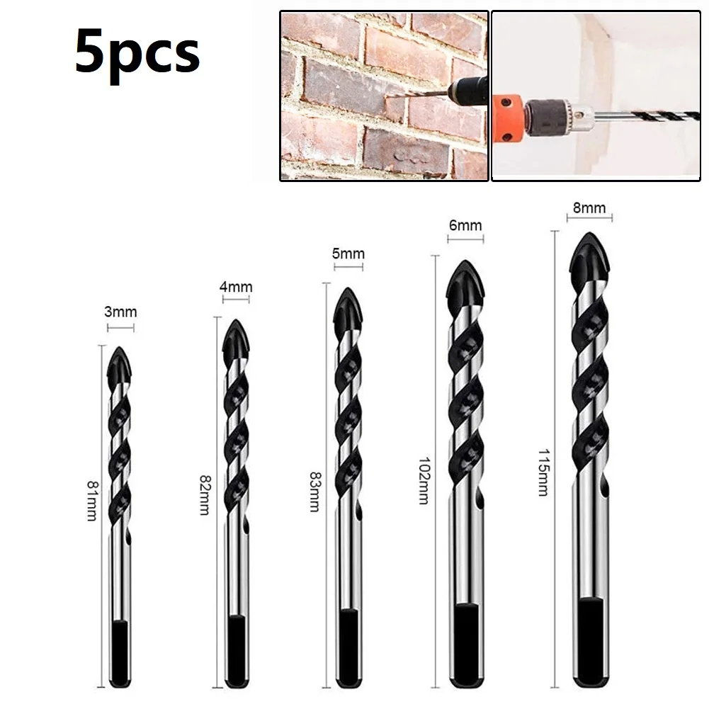 Reliable and Effective Set of 5 Tungsten Carbide Drill Bits for Porcelain Tile Concrete Brick Glass Achieve Outstanding Results