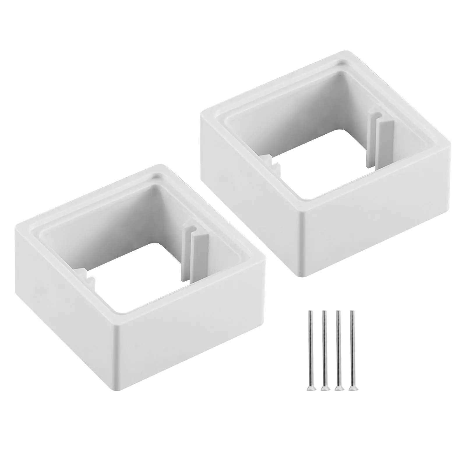 2Pcs Single Socket Spacers Square Easy Installation Electrical Box Spacer Wall Plate Spacers for Bedroom School Kitchen Office