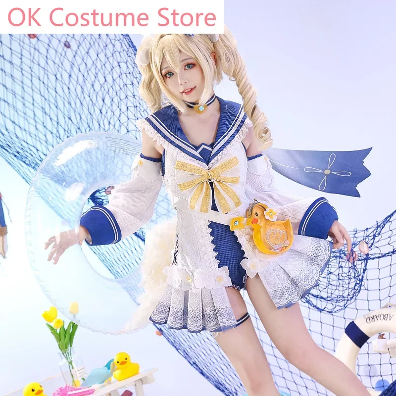 Anime! Genshin Impact Barbara Shining Concerto Swimsuit Sweet Lovely Dress Uniform Cosplay Costume Pool Party Swimwear Women NEW