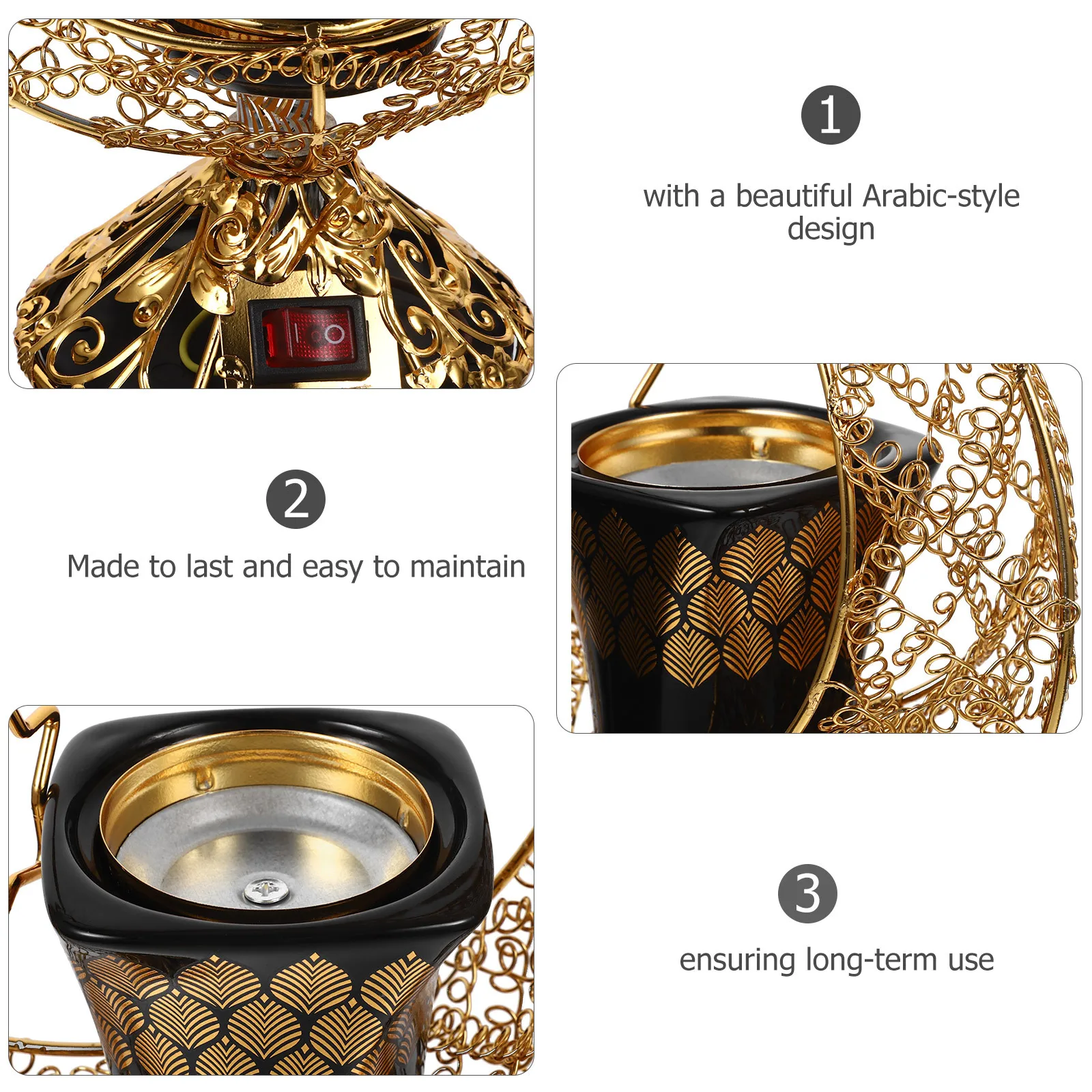 

Ceramic Electric Incense Burner Vintage Style Aroma Burner for Charcoal Heating and Incense Burning Home Decor Ornament