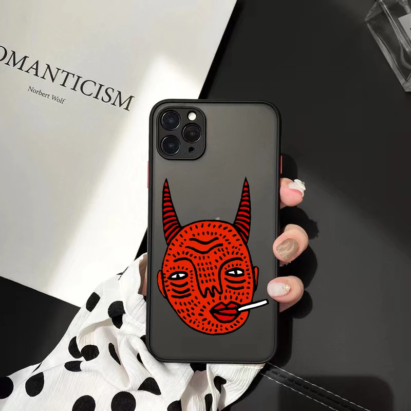 Polly nem pintura arte suave Cellphone Bumper Matte PC Back Phone Case For iphone 11 12 13 14 15 16 Pro Max 14 15 16 Plus