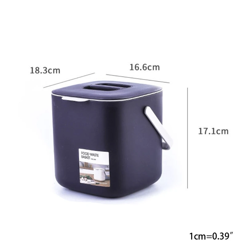 Portable 2 Tier Plastic Kitchen Waste Trash Can with Handle Compost Drainer Garbage Bin Rubbish Container Organizer Household