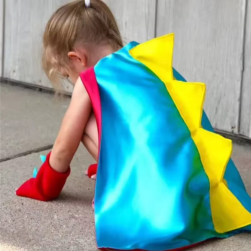 عباءة وقناع وقبعة على شكل ديناصور لعيد الميلاد للأولاد والبنات بدون أسنان تنين لحفلات أعياد الميلاد والهالوين