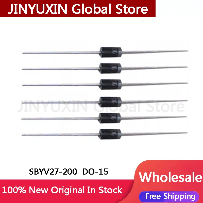 20-50Pcs SBYV27 SBYV27-200 ultrafast recovery rectifier diode DO-15 In Stock