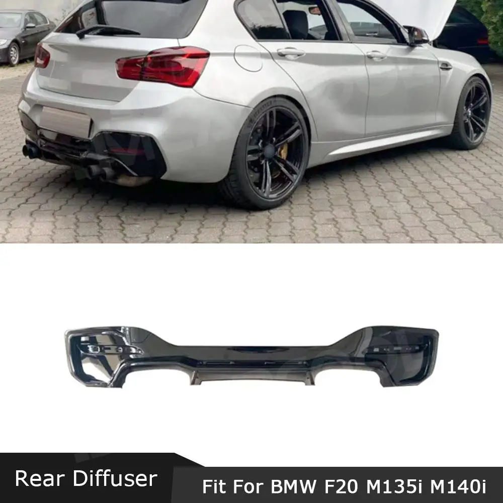 

ABS Gloss Black Car Accessorise Rear Bumper Lip Diffuser Extension Covers For BMW 1 Series F20 M Sport M135i M140i 2015-2018