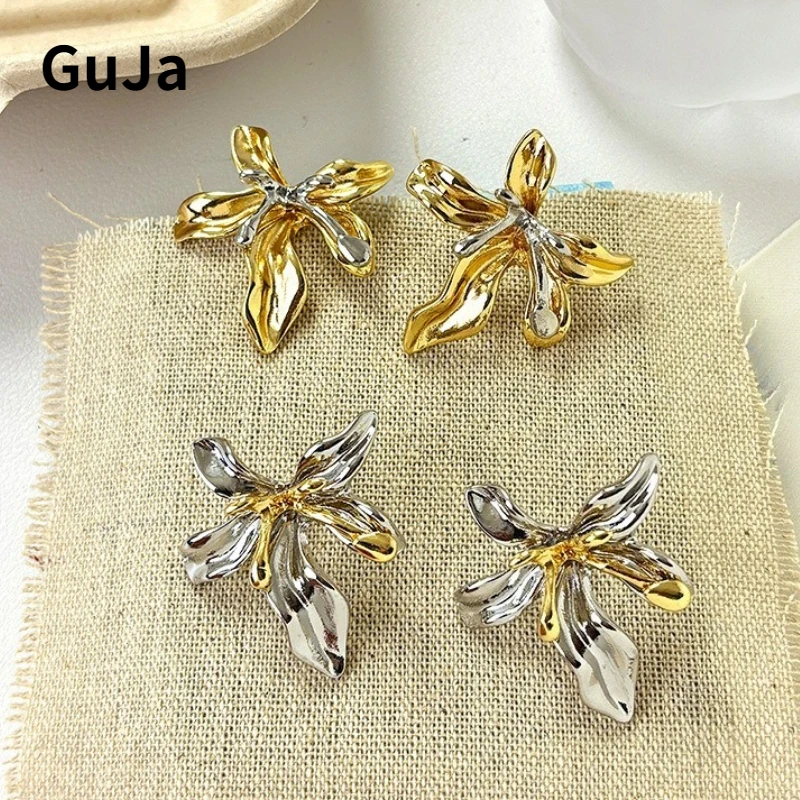 

Fashion Jewelry Sweet Korean Temperament Splicing Color Flower Earrings For Women Female Gifts Delicate Design Accessories