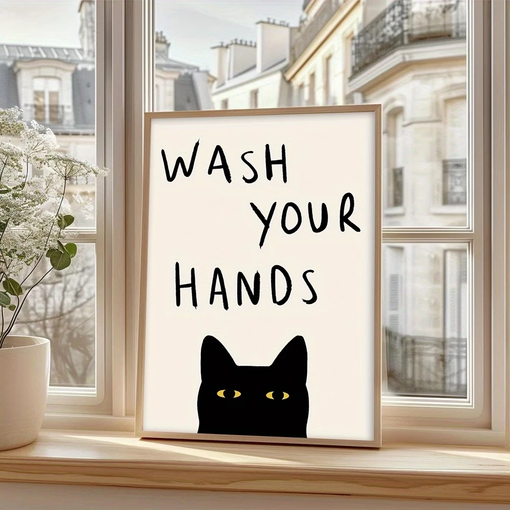 Modern Clean Vibes Reminding to Wash Your Hands Wall Art Print Canvas Painting Poster Picture For Living Room Home Decor