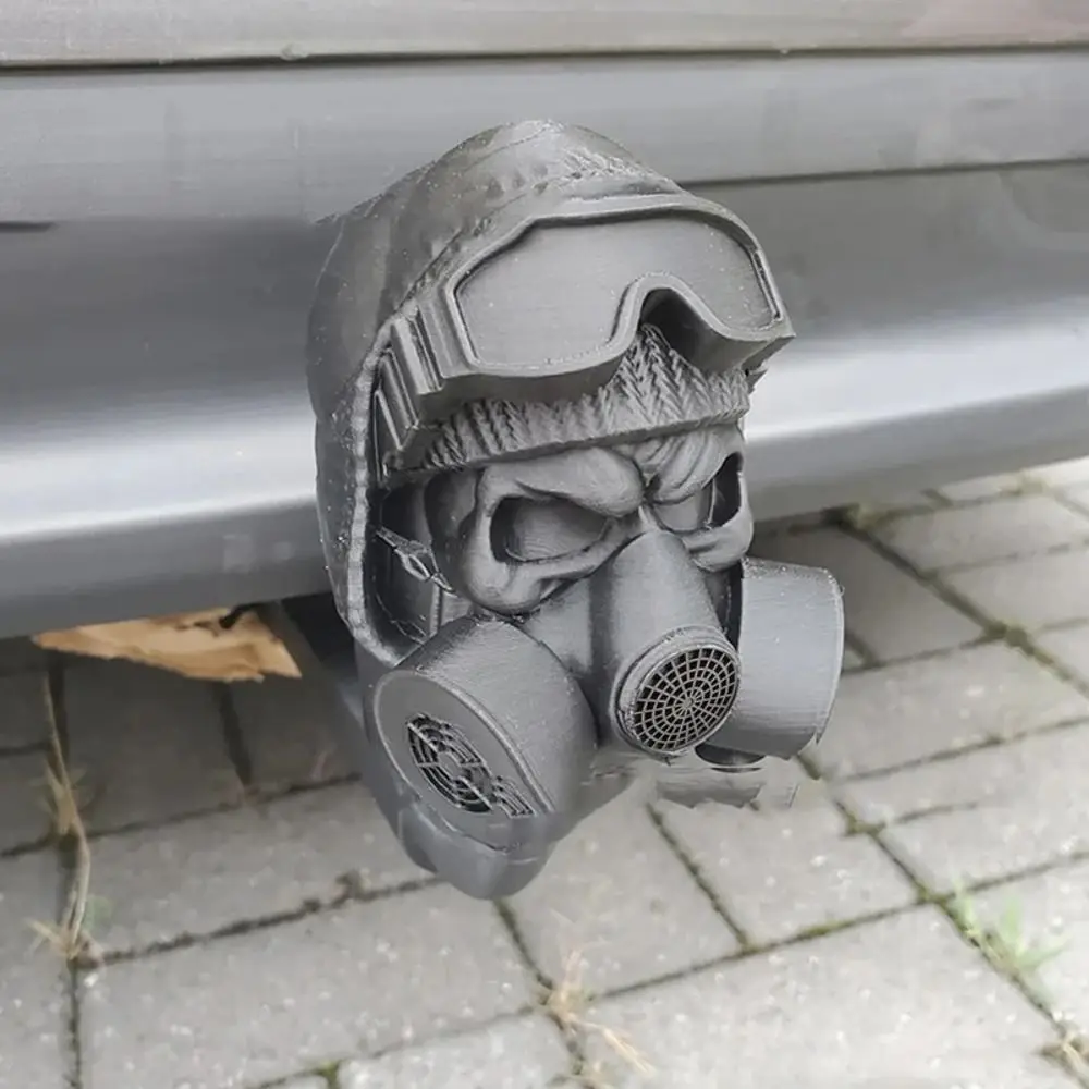 Funny 3D Printed Tow Bar Ball Cover Gas Mask Steel Helmet Trailer Hook Cover Rustproof Dustproof Trailer Hook Ball Cover