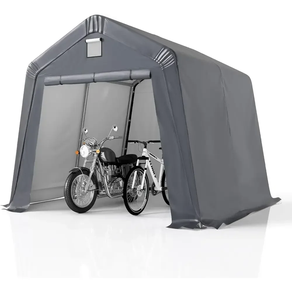 Durable 10x10 Outdoor Shelter - Roll-up Windows, Portable Garage for Bikes, Motorcycles, ATVs, and Garden Tools
