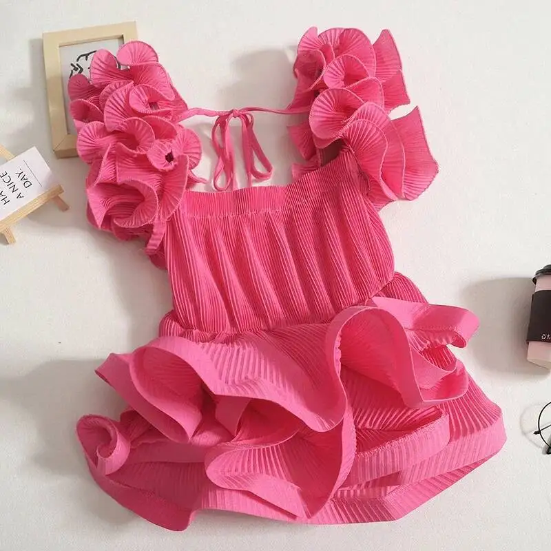 BabYoung Design Senseเสื้อFemme RuffledจีบBlousa 2025 ฤดูร้อนใหม่สีทึบสแควร์คอปิดไหล่แนวโน้มเสื้อ