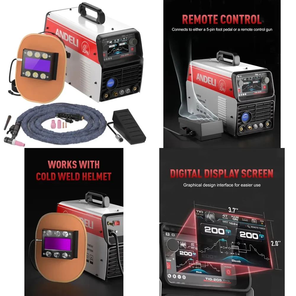 【2026 Hot Selling】 ANDELI TIG-250PRO 220V/110V AC DC Cold Spot Pulse HF TIG Welding Machine
