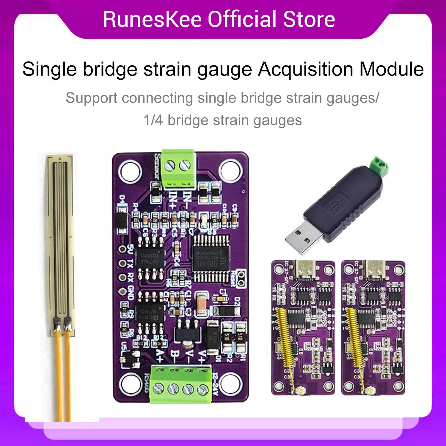 Модуль сбора данных тензодатчика с одним мостом CMCU-06 RS485, высокоточный преобразователь 120R/350R, 12 В-24 В постоянного тока