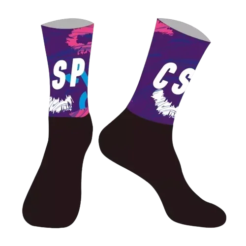 LASER CUT ONE PAIR CSPD TEAM Cycling Socks Antislip Bike Racing MITI Breathable FOR Men and Women