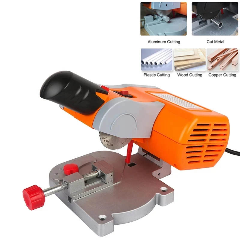 Mini Cutter 220V Benchtop Cutter 0-45 Miter Saw Hacksaw Blade 3/8 Inch For Cutting Metal Wood Plastic