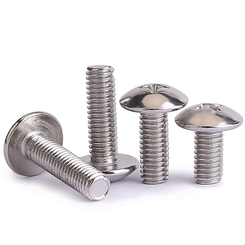 M3 M4 M5 M6 Carbon Steel Cross Recessed Round Head Machine Screws Mushroom Head Screws Black Steel/Nickel/Color Zinc Plated
