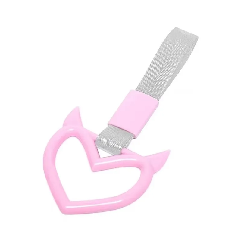 

Rea For Tow Rope Heart Ring Car Tow Decoration Belt Train Bus Handle Hand Strap Drift Charm Strap Drift Front Tow Hook Car Styli