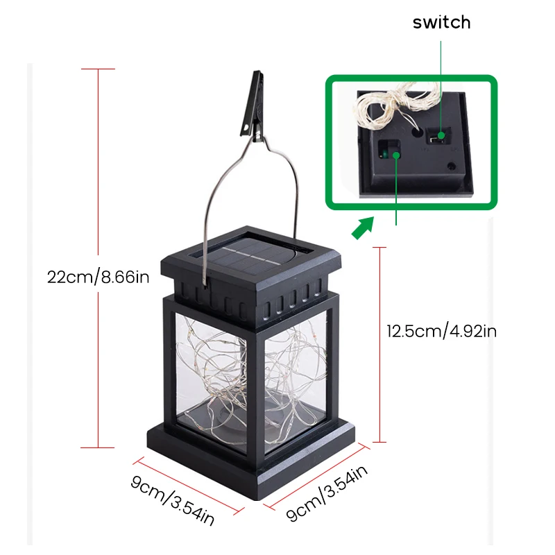 أضواء الشمسية فانوس الشمسية ديكورات للفناء الشمسية عيد الميلاد الديكور مقاوم للماء مصباح زينة للحدائق بالطاقة الشمسية في الهواء الطلق ديكور معلق