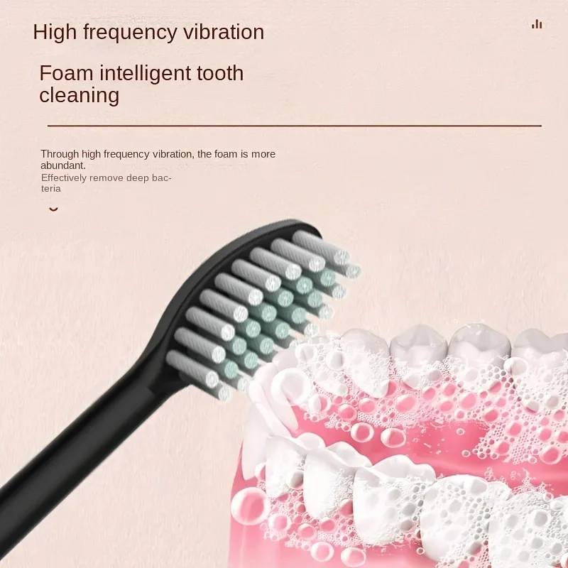 Ультразвуковая зубная щетка, перезаряжаемая от USB, звуковая автоматическая зубная щетка для взрослых, отбеливающая гигиена, 4 сменных головки, дополнительно