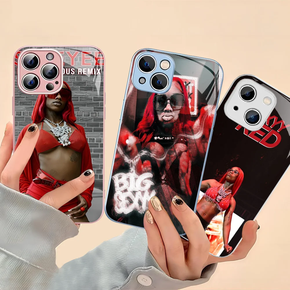 

Singer S-Sexyy R-Red Phone Case For iPhone 14 13 12 Mini 11 Pro XS Max X XR 14 Plus Tempered Glass Cover