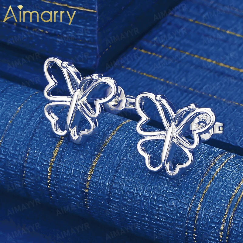 925 Sterling Silver Exquisite Hollow Butterfly Earrings for Women's Parties Banquets Weddings High-quality Fashion Jewelry