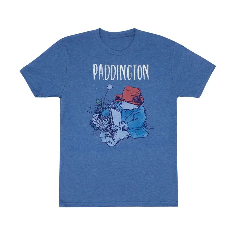 

Футболка из хлопка с принтом «Кролик Паддингтон читает литературу», повседневная, не мнется, молодежная, модная