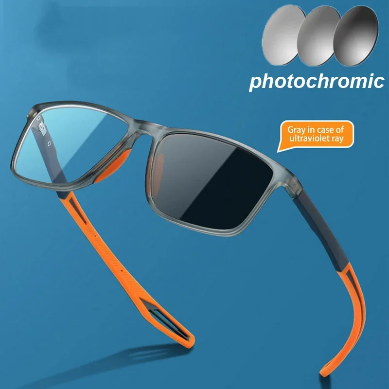 Intelligent Photochromic Sunglasses for Myopia Glasses Vintage TR90 Computer Near-sight Eyeglasses Finished Minus Eyewear To-6.0