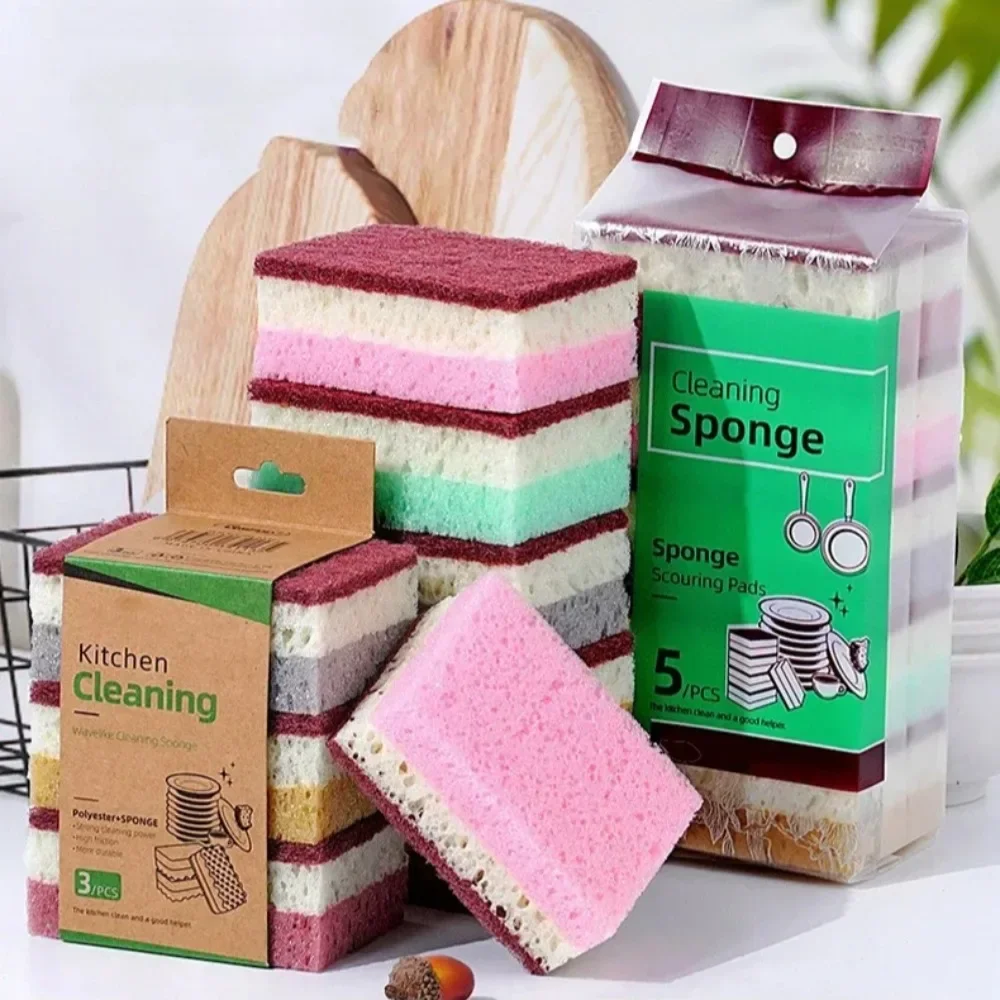 

New High density sponge cleaning cloth dishwashing clothing non greasy kitchen and catering supplies sponge brush pot and bowl