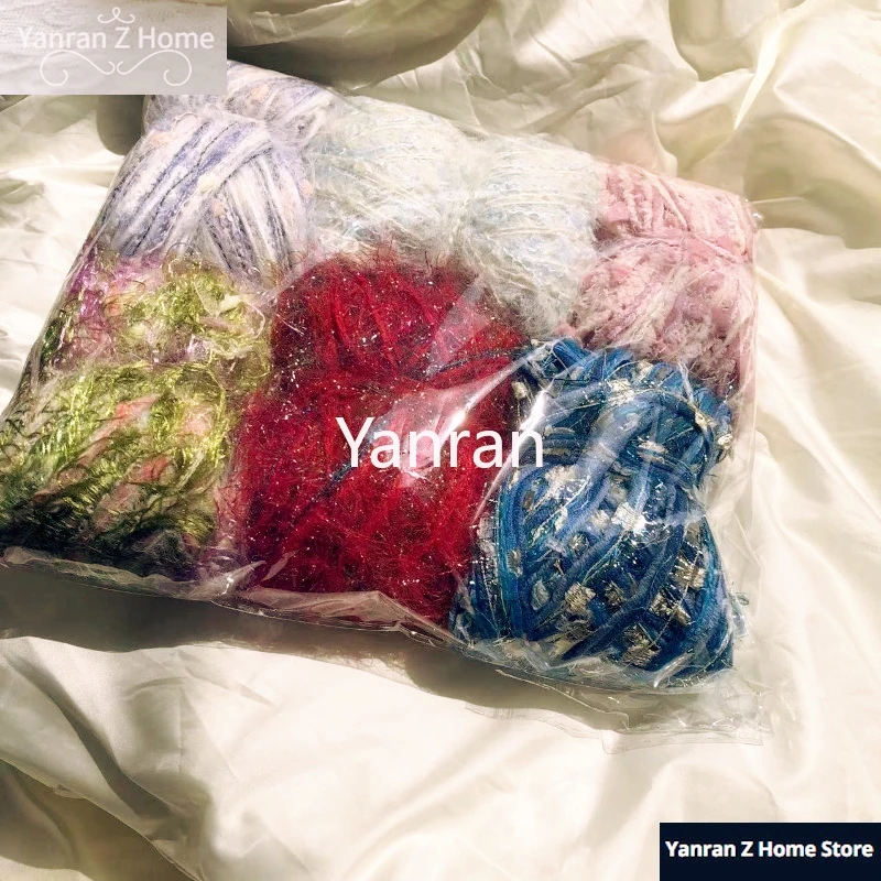 Special Hand Mixed Wool Yarn 200g Mixed Color Series Thread DIY Crochet Apricot Hook Needle Knitting Velvet Yarn for Woven Bag