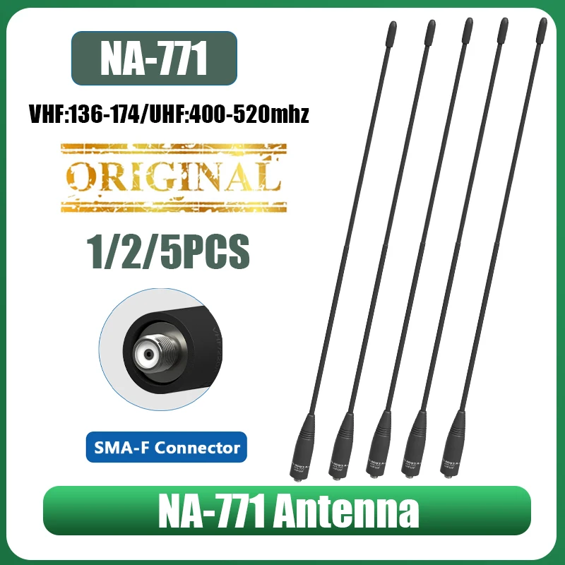 100% Original Nagoya NA-771 Two Way Radio Antenna SMA-Female 144/430Mhz Aerials For Baofeng Kenwood PUXING WOUXUN Walkie Talkie