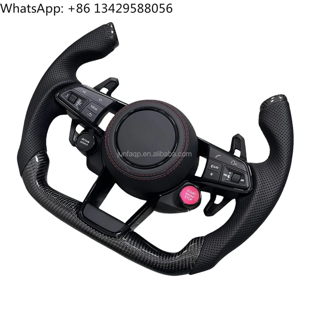 

For Audi R8 TT Mk2 RS TTS TTS Rs3 RS4 RS5 RS7 D3 A6 A8 Q7 Sports Style Racing Aircraft F1 Leather Carbon Fiber Steering Wheel