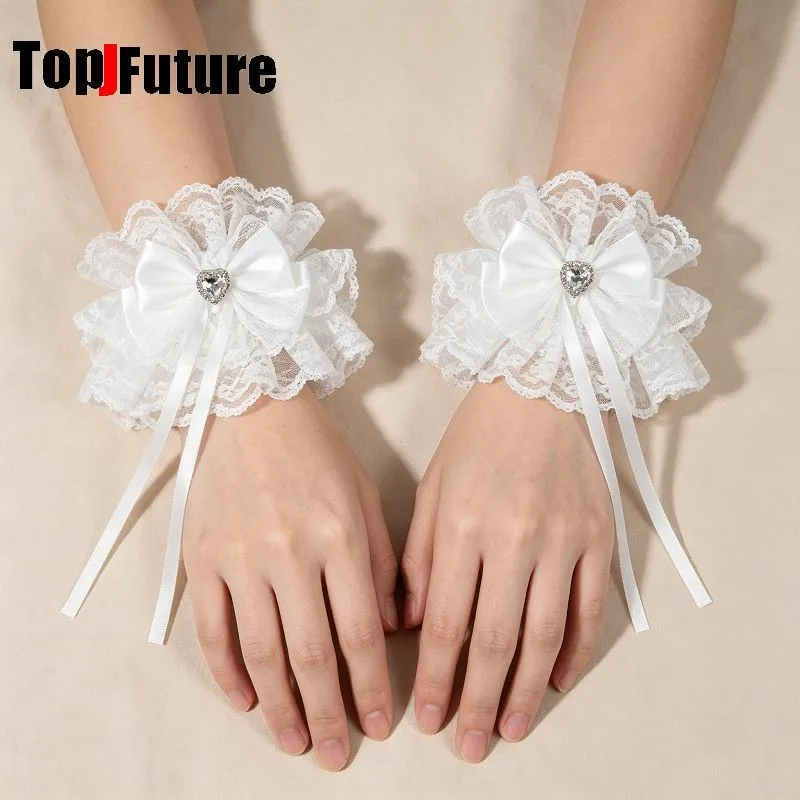 Super Puff Cake Bud Series Mass-Produced Yami Kawaii Girl Handmade Double-Layer Lace Bow Sleeves Lolita Accessories Small Items